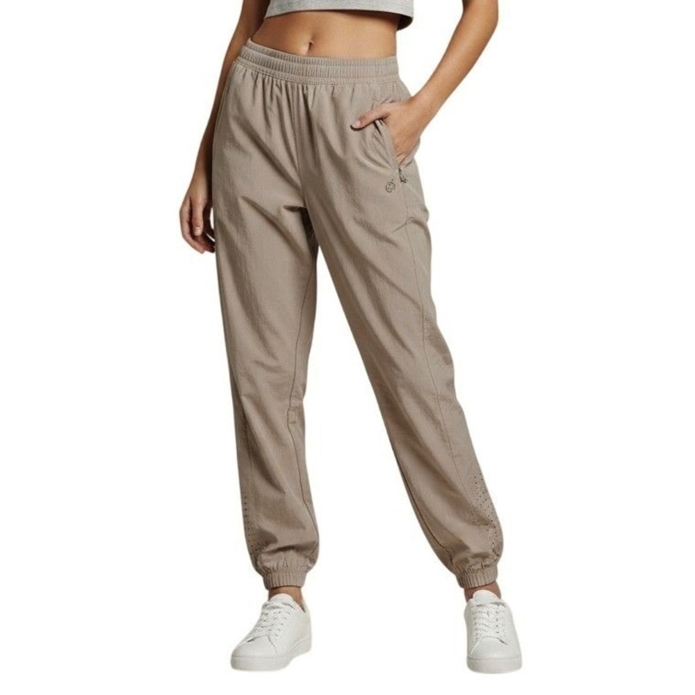 Victoria's Secret Joggers‎ Womens XS Taupe Recycled Polyamide Perforated Pants